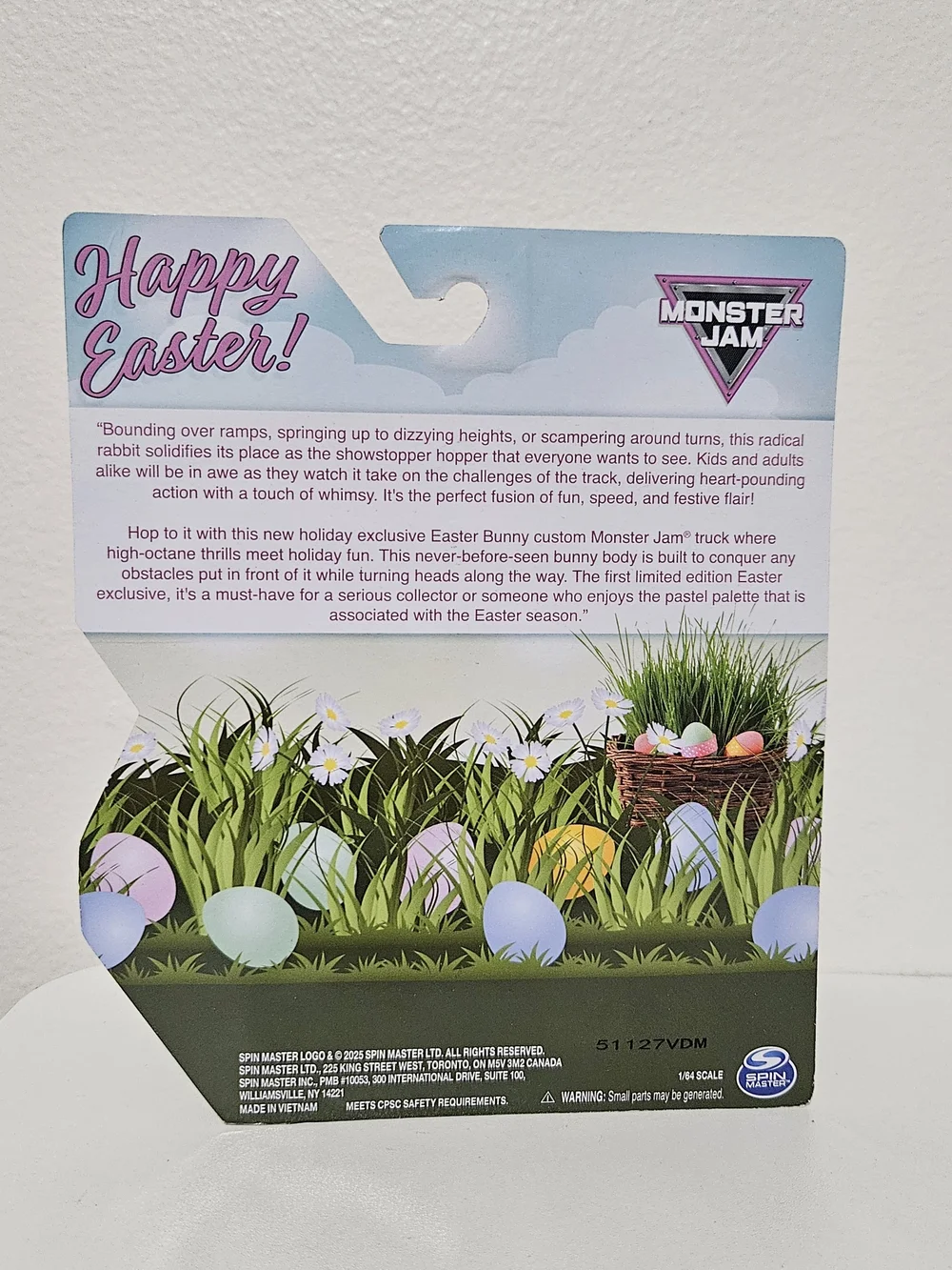 Monster Jam Happy Easter Bunny Monster Truck - Pink & Pastel Wheels